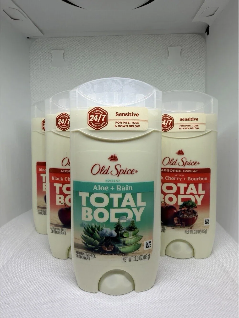 Old Spice Total Body Aluminum-Free Deodorant Stick 3.0 oz Lot of 4, 2 Scents
